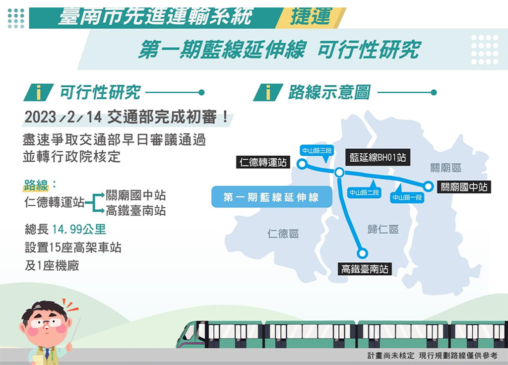 捷運藍延線可研成果中央完成初審